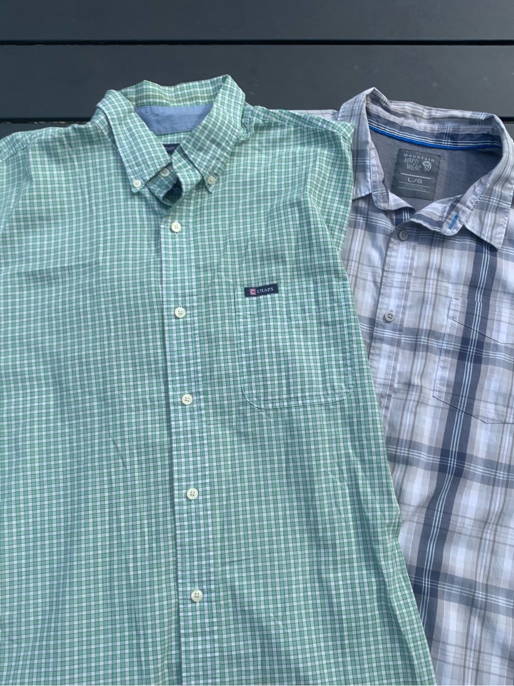Mountain Harwear and Chaps button down shirts.